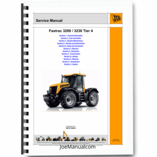 JCB 3200 3230 Tier 4 Fastrack Tractors Service Manual 9813/1200-2 Printed Book