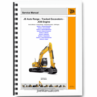 JCB JS Auto Range Tracked Excavator with JCB Engine Service Manual 9813/1000 Printed Book