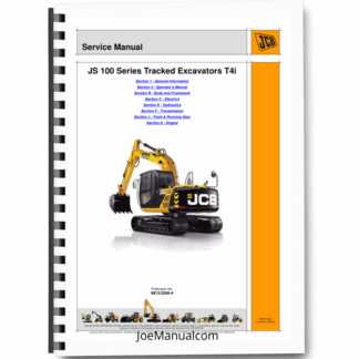 JCB JS Series Tracked Excavators T4i Service Manual 9813/2200 Printed Book