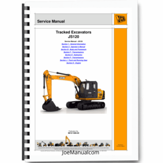 JCB JS120 Excavator Service Manual 9813/1300 Printed Book