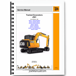 JCB JS81 Tracked Excavator Service Manual 9813/2000-02 Printed Book
