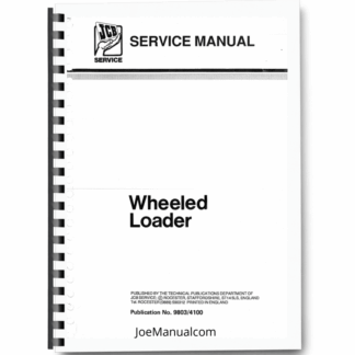 JCB Wheeled Loader Service Manual 9803/4100 Printed Book