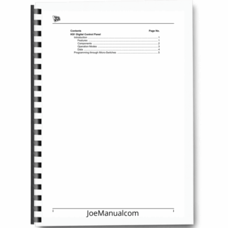 KS1 Digital Control Panel Operators Manual Printed Book