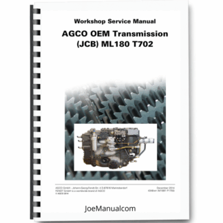 AGCO Transmission JCB ML180 T702 Workshop Service Manual 9806/6450 Printed Book