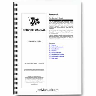 JCB PS760 PS764 PS766 Drive Axles Service Manual 9823/1600 Printed Book