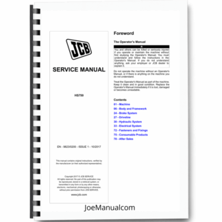 JCB HS750 Transmission Axle Service Manual 9823/0200 Printed Book