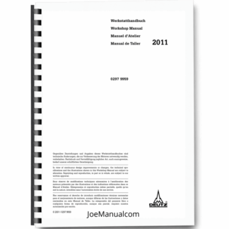 Deutz JCB F2-4L BF3-4L F2-4M BF3-4M 2011 Engines Workshop Manual 9806/2290 Printed Book