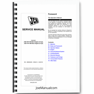 JCB T4F 444 448 Elec Engine Service Manual 9806/6400 Printed Book