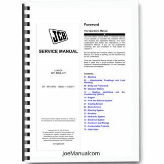 JCB 427 435S 437 Loader Service Manual 9813/6100 Printed Book