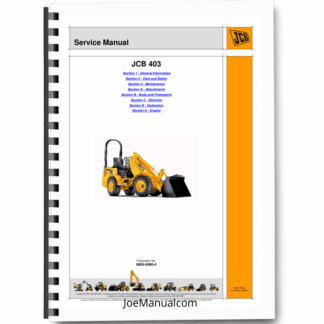JCB 403 Wheeled Loader Service Manual 9803/9490 Printed Book