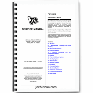 JCB 506-23 509-23 512-26 Telehandlers Loadall Service Manual 9813/9400 Printed Book
