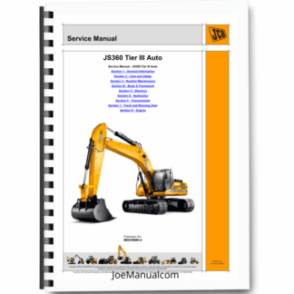 JCB JS360 Tier III Auto Excavator Service Manual 9803/9880 Printed Book