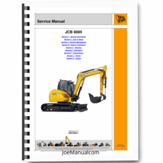 JCB 8085 Excavator Service Manual 9803/9990 Printed Book