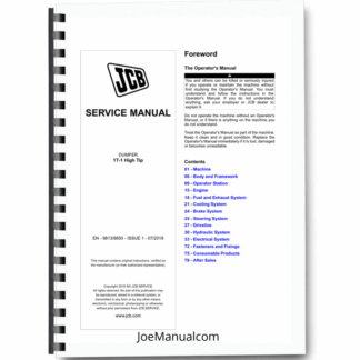 JCB 1T-1 Hight Tip Dumper Service Manual 9813/8850 Printed Book