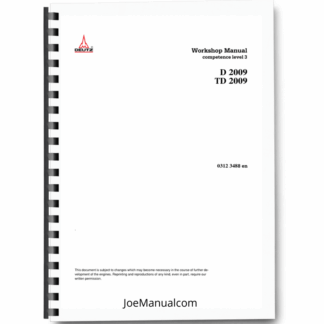Deutz JCB D2009 TD 2009 Engines Lvl 3 Workshop Manual 9806/4020 Printed Book