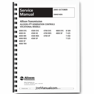 Allison JCB Transmission 4000 4th Generation Service Manual 9806/4030 Printed Book