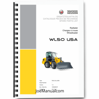 Wacker Neuson WL50 USA Wheel Loader Parts Catalog Printed Book