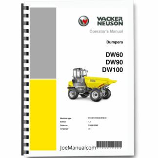 Wacker Neuson DW90 Dumper Operators Manual Printed Book