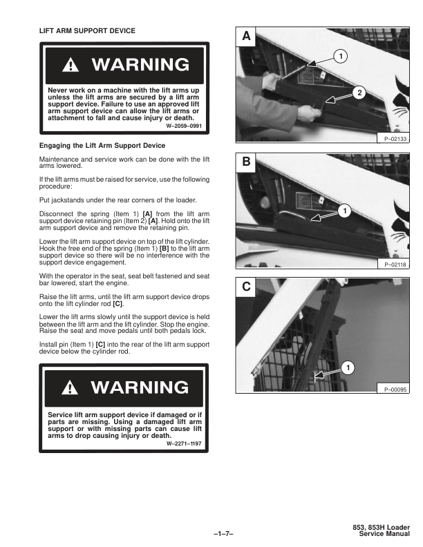 Bobcat 853 853H Skidsteer Service Manual 5084 5097 5102 5128 5101 5123 - Image 10