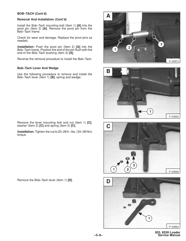 Bobcat 853 853H Skidsteer Service Manual 5084 5097 5102 5128 5101 5123 - Image 9