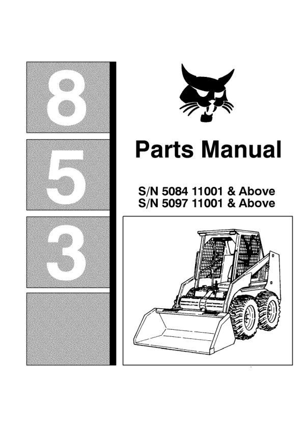 Bobcat 853 Skidsteer Parts Catalog 5084 5097 - Image 2