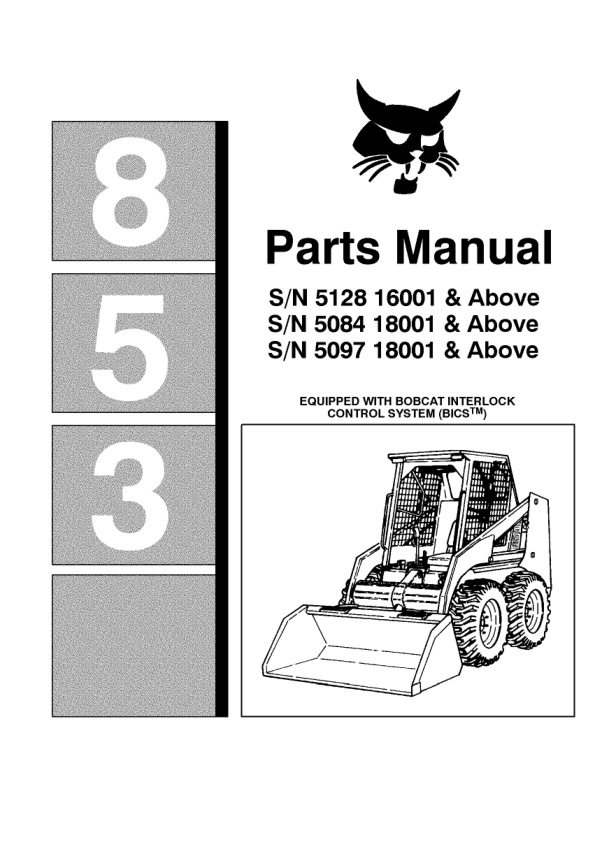 Bobcat 853 Skidsteer Parts Catalog 5128 5084 5097 - Image 2