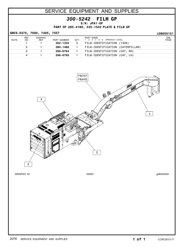 CAT 140K Motor Grader Parts Manual JPA1-UP - Image 13