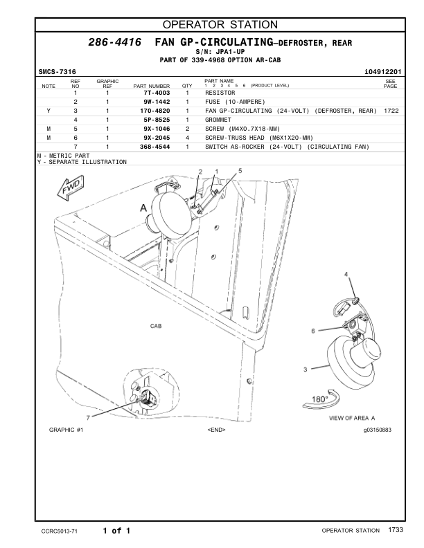 CAT 140K Motor Grader Parts Manual JPA1-UP - Image 12