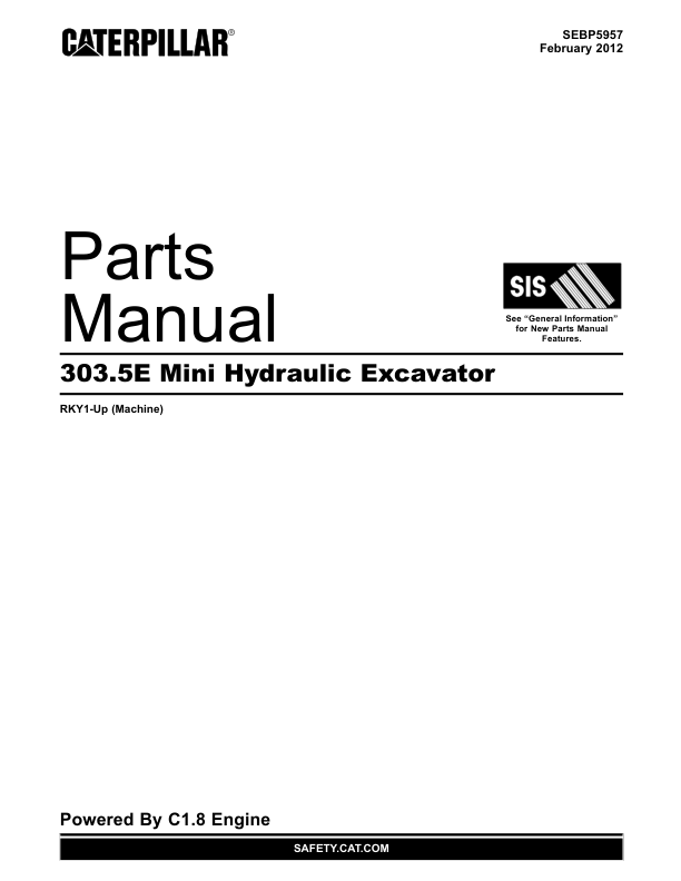 CAT 303.5E Mini Excavator Parts Catalog RKY1-UP - Image 2