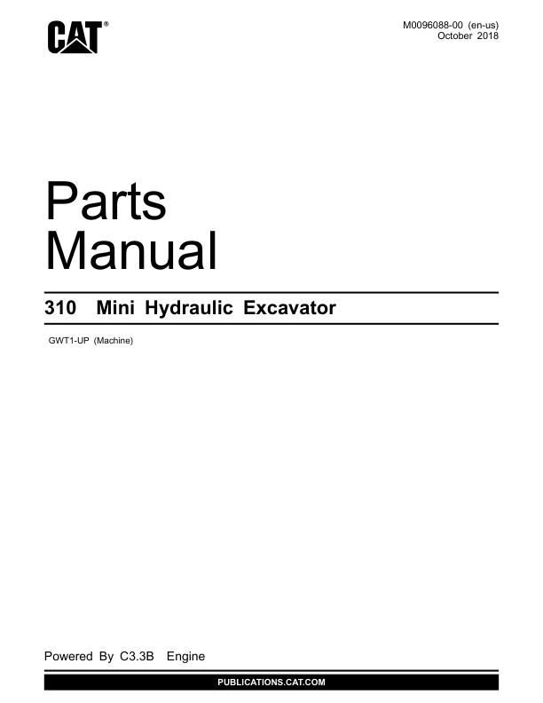 CAT 310 Mini Excavator Parts Catalog GWT1-UP - Image 2