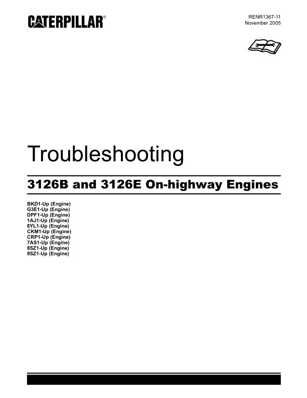 CAT 3126B 3126E On-highway Engines Troubleshooting Manual RENR1367-11 - Image 2