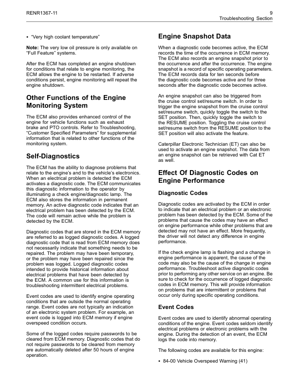 CAT 3126B 3126E On-highway Engines Troubleshooting Manual RENR1367-11 - Image 10