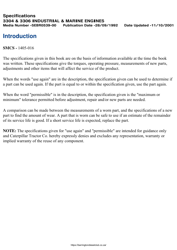 CAT 3304 3406 Industrial and Marine Engines Service Manual - Image 5