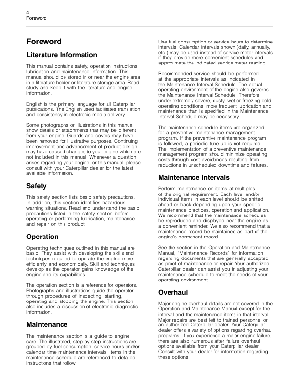 CAT 3406C Industrial Engine Operation and Maintenance Manual - Image 8
