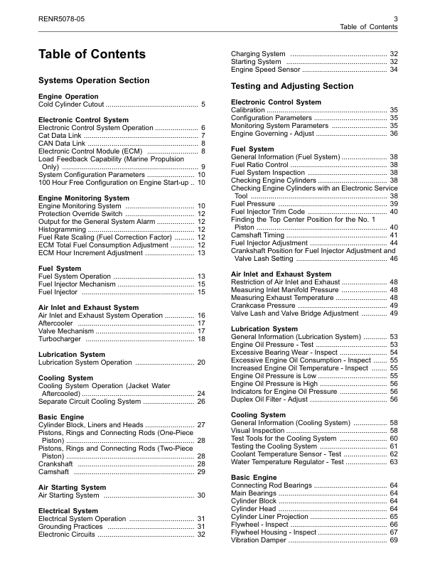 CAT 3500B 3500C Marine Engines Systems Operation Testing and Adjusting - Image 7