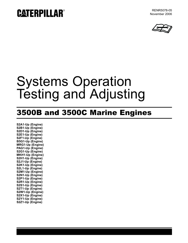 CAT 3500B 3500C Marine Engines Systems Operation Testing and Adjusting - Image 2