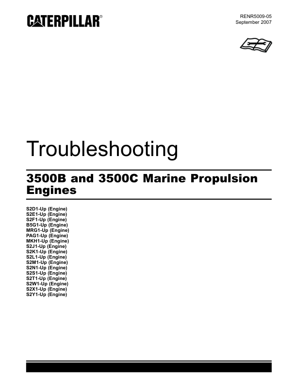 CAT 3500B 3500C Marine Propulsion Engines Troubleshooting RENR5009-05 - Image 2