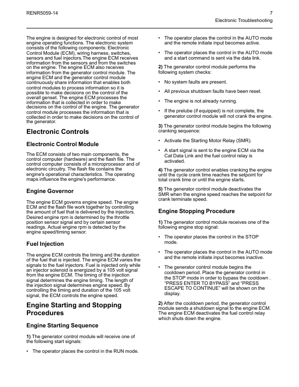 CAT 3500B 3500C Segenerator Set Troubleshooting Manual RENR5059-14 - Image 11