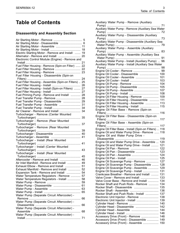 CAT 3500B Engines Disassemply and Assemply Service Manual - Image 4