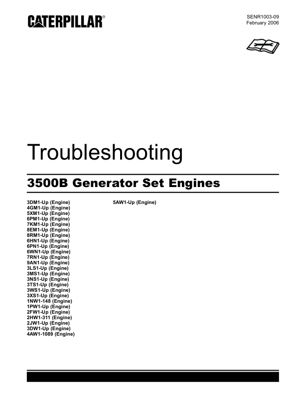 CAT 3500B Generator Troubleshooting Manual SENR1003-09 - Image 2