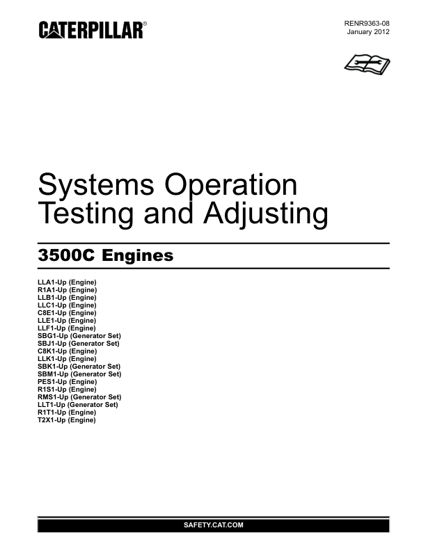 CAT 3500C Engine Systems Operation Testing and Adjusting Manual RENR9363-08 - Image 2
