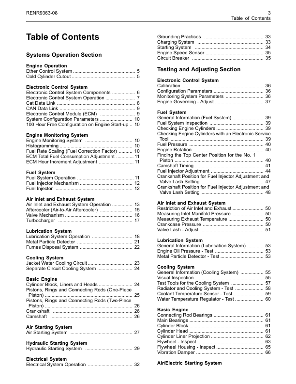 CAT 3500C Engine Systems Operation Testing and Adjusting Manual RENR9363-08 - Image 7