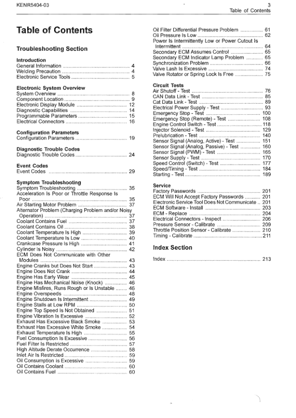 CAT 3500C Marine Propulsion Engines Troubleshooting Manual KENR5404-03 - Image 4