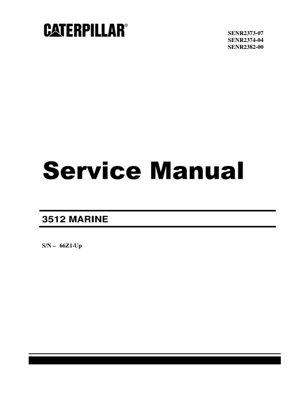 CAT 3512 Marine Engine Service Manual 66Z1-UP - Image 2