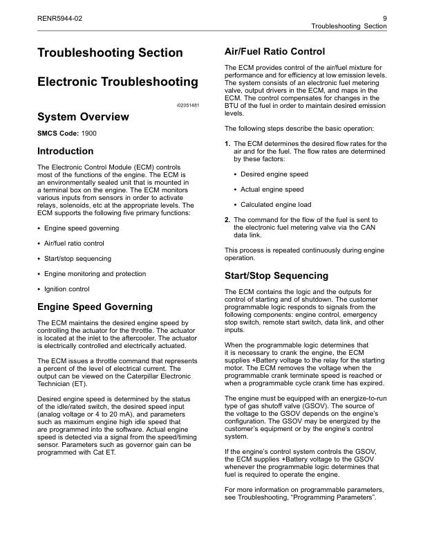 CAT 3516C 3516E Engine Troubleshooting Manual - Image 13