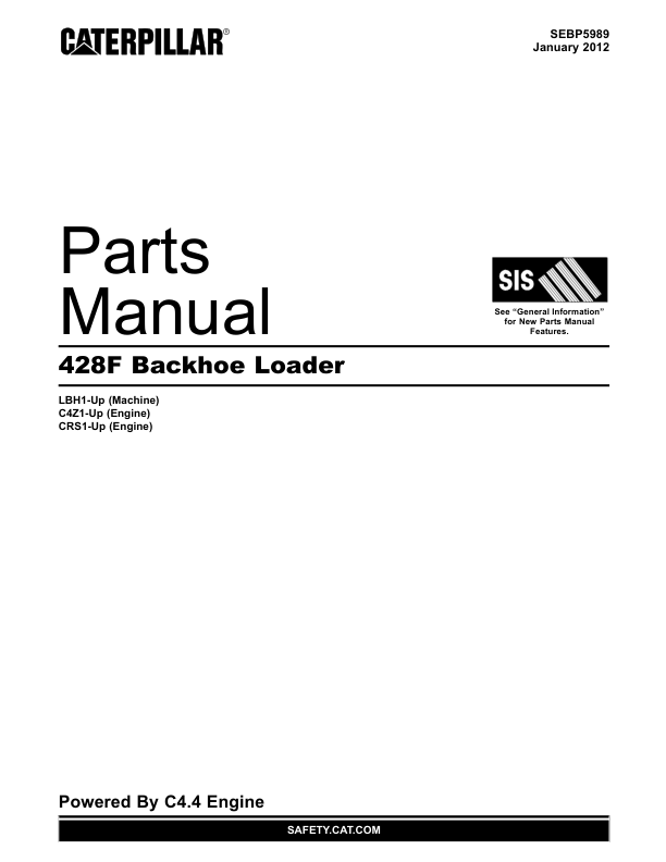 CAT 428F Backhoe Loader Parts Catalog LBH1-UP - Image 2