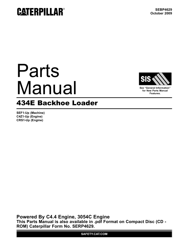 CAT 434E Backhoe Loader Parts Catalog SEF1-UP - Image 2