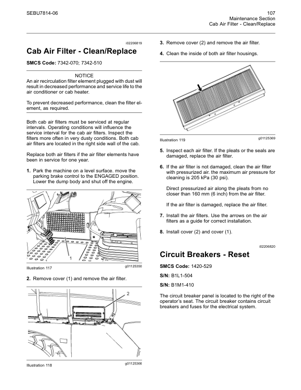 CAT 725 730 Articulated Truck Maintenance Intervals Manual - Image 3
