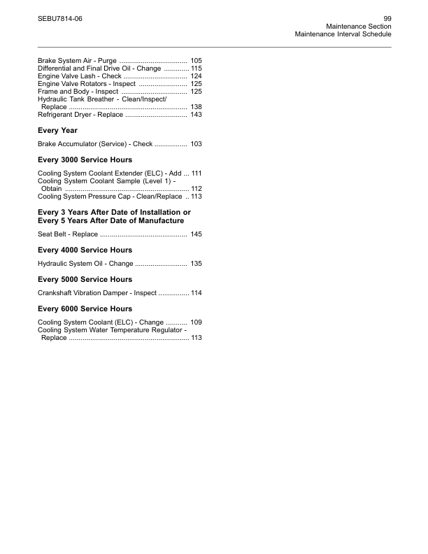 CAT 725 730 Articulated Truck Maintenance Intervals Manual - Image 6