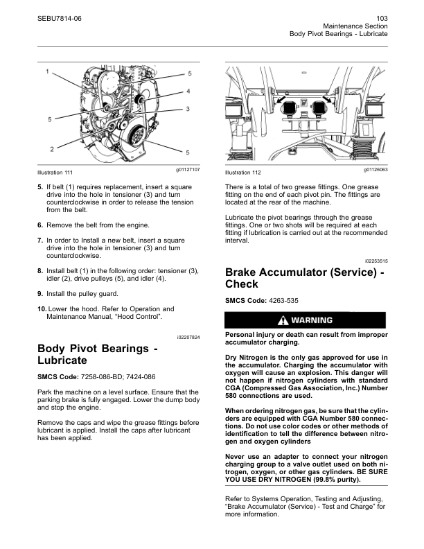 CAT 725 730 Articulated Truck Maintenance Intervals Manual - Image 12